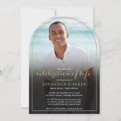 ゴールドアーチ葬儀 フォト セレブレーション オブ ライフ 招待状 (正面)