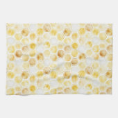 ゴールドイエローのハニカム キッチンタオル (横)