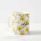 ゴールドイエローの花 コーヒーマグカップ (正面左)