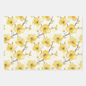 ゴールドイエローの花 ブライダルシャワー ラッピングペーパーシート (正面2)