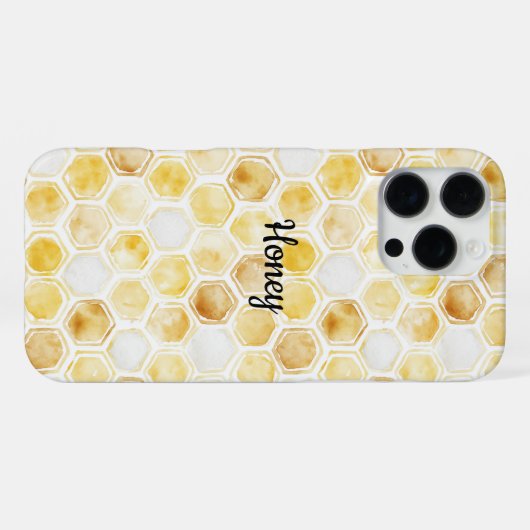 ゴールドイエローハニカム iPhoneケース (裏面横)