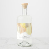 ゴールドイエロー モダン フリンジ ブライズパーティ リキュールボトルラベル (正面)