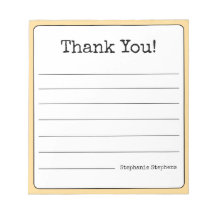 ゴールドイエロー レトロ お名前入り サンキュー ノート
