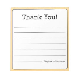 ゴールドイエロー レトロ お名前入り サンキュー ノート
