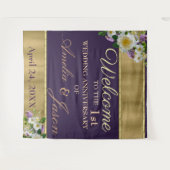 ゴールドイエロー 1周年結婚記念おめでとうございます  タペストリー (正面(横))