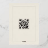 ゴールドイニシャル入り編集可能なミニマルQRコード招待状 箔招待状 (裏面)
