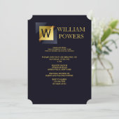 ゴールドイニシャル招待状 招待状 (スタンド正面)