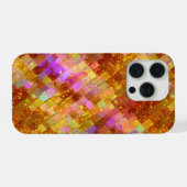 ゴールドイリデッセントモザイク柄 iPhoneケース (裏面横)