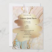 ゴールドインクマーブル渦巻きタコビーチテーマ 招待状 (裏面)