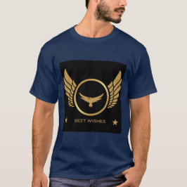 ゴールドイーグルプリントTシャツ ネイビーブルー メンズ Tシャツ