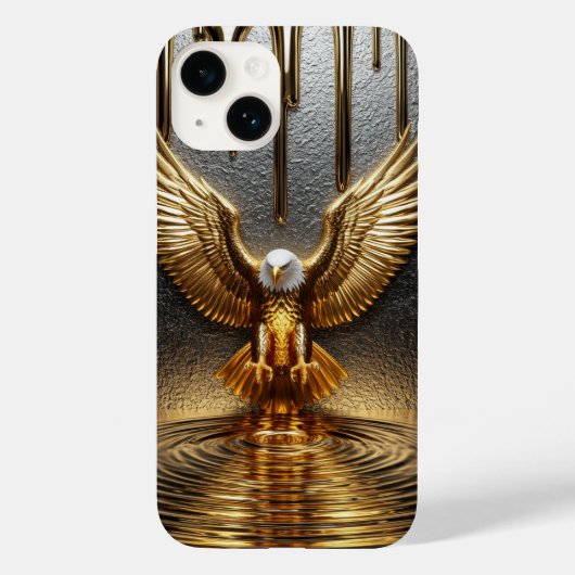 ゴールドイーグルペンダントから滴る液体金属 Case-Mate iPhoneケース (裏面)