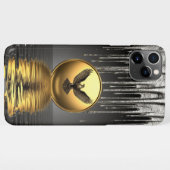 ゴールドイーグルペンダントから滴る液体金属 iPhoneケース (裏面横)