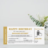 ゴールドウィークエンドゲートウェイ誕生日ボーディングパスチケット 招待状 (スタンド正面)