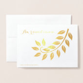 ゴールドウェディングアニバーサリーカスタムフォト招待状 箔カード (裏面封筒付き)