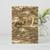 ゴールドウェディングアニバーサリー両親ゴールドエレガント カード (スタンド正面)