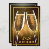 ゴールドウェディングアニバーサリー招待状 招待状 (正面/裏面)