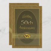 ゴールドウェディングアニバーサリー招待状 招待状 (正面/裏面)