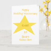 ゴールドウェディングアニバーサリー50周年名前入り表紙 カード (黄色い花)