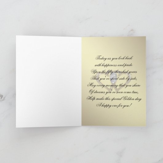 ゴールドウェディングアニバーサリー フォトグリーティングカード カード (内部)