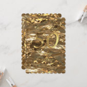 ゴールドウェディングアニバーサリー ペアレント ゴールド エレガント カード (正面/裏面インサイチュ)