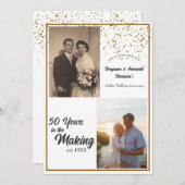 ゴールドウェディングアニバーサリー 招待状 (正面/裏面)