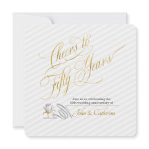 ゴールドウェディングアニバーサリー 50周年 ストライプ