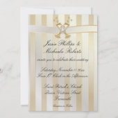 ゴールドウェディングシャンパンとハート 招待状 (裏面)