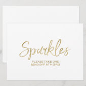 ゴールドウェディング "スパークル" 送り出しサイン 招待状 (正面/裏面)