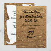 ゴールドウェディング 50周年 お礼状 サンキューカード (正面/裏面)