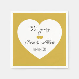 ゴールドウェディング 50周年 結婚記念日 オーダーメイド スタンダードカクテルナプキン