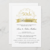 ゴールドウェディング 50周年 誕生日招待状 招待状 (正面/裏面)