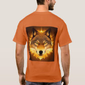 ✨ゴールドウルフ輝くエネルギーのミスティックデザイン🐺 Tシャツ (裏面)