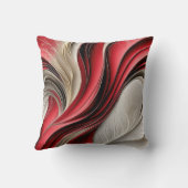 ゴールドエアー – クランベリー＆シャンパンの流れる抽象 クッション (裏面)