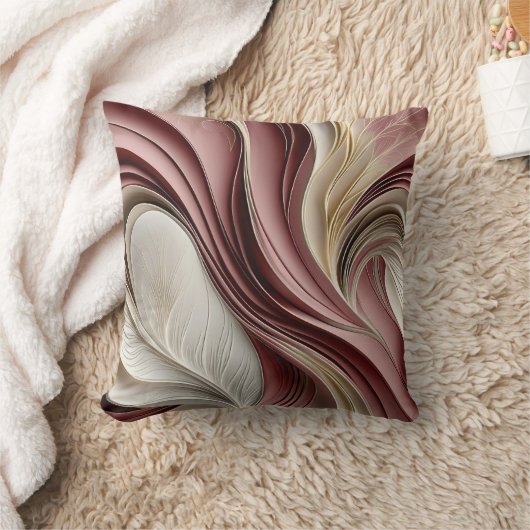 ゴールドエアー – ローズシャンパンフロー抽象 クッション (ブランケット)