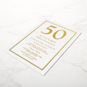 ゴールドエッジ 50周年結婚記念日 ゴールド 箔招待状 (回転した状態)