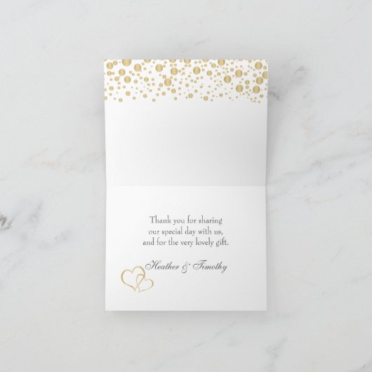 ゴールドエフェクトのコンフェッティ ありがとうカード サンキューカード (内部)