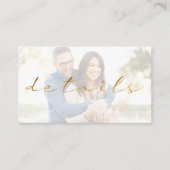 ゴールドエフェクトスクリプト、写真の結婚式の詳細 エンクロージャーカード (正面)