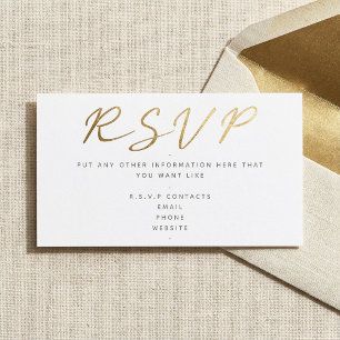 ゴールドエフェクトスクリプト、RSVP ホワイト エンクロージャーカード