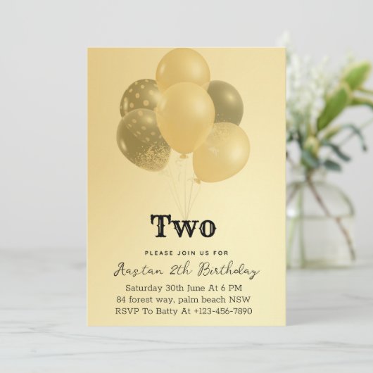 「ゴールドエレガンス:2歳の誕生日お祝い」 招待状 (スタンド正面)