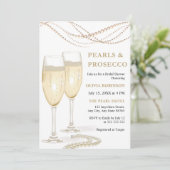 ゴールドエレガントパールズアンドプロセッコ ブライダルシャワー 招待状 (スタンド正面)