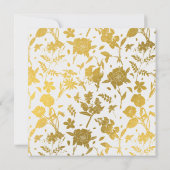 ゴールドエレガントフラワーウェディング招待状 招待状 (裏面)