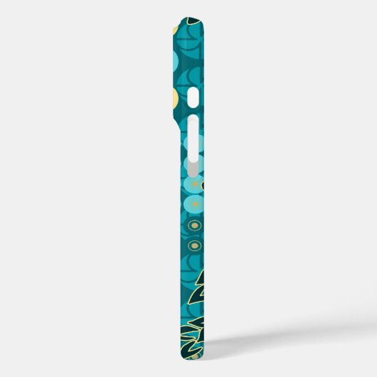 ゴールドエンゲートパークヴィンテージサイケデリックフローラティール（緑がかった色） Case-Mate iPhoneケース (裏面 / 左)