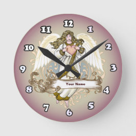 ゴールドエンジェルハート時計 ラウンド壁時計