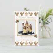 ゴールドエンジェル クリスマス フォト ホリデー カード (スタンド正面)