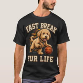 ゴールドエンドゥードル バスケットボール 犬 ビンテージ デザイン Tシャツ
