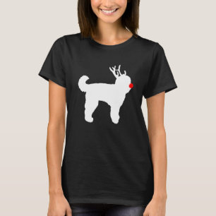 ゴールドエンドゥードル 犬 クリスマス トナカイの角 Xmas Tシャツ