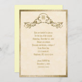 ゴールドエンボス加工のモノグラム招待状 招待状 (正面/裏面)