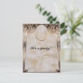 ゴールドエンボス風 スチームパンク ウェディング 招待状 (スタンド正面)