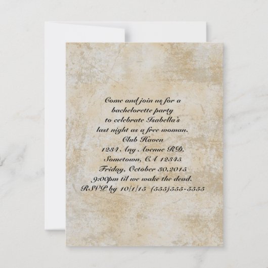 ゴールドエンボス風 スチームパンク ウェディング 招待状 (裏面)