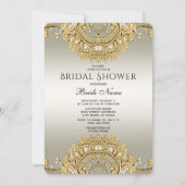 ゴールドオルネート ブライダルシャワー 招待状 (正面)